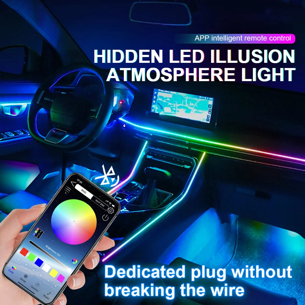 18 in 1 Dual Zone Symphony Streamer Car Ambient Light Interior (best seller)