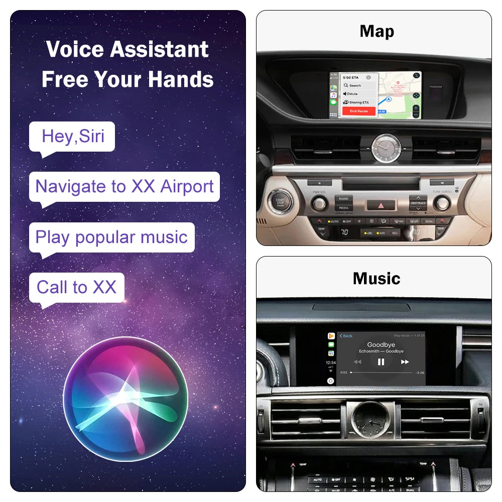 Wireless CarPlay Android Auto for Lexus GS 2013-2019 with Mirror Link Airplay Siri Voice (best seller)