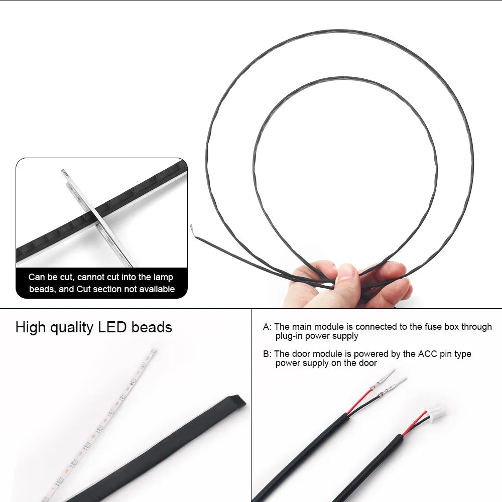 18 in 1 Dual Zone Symphony Streamer Car Ambient Light Interior (best seller)